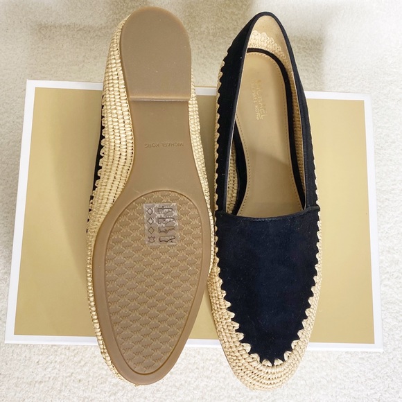 {Michael Kors} Bahia Suede and Jute slip on in black - Picture 2 of 5